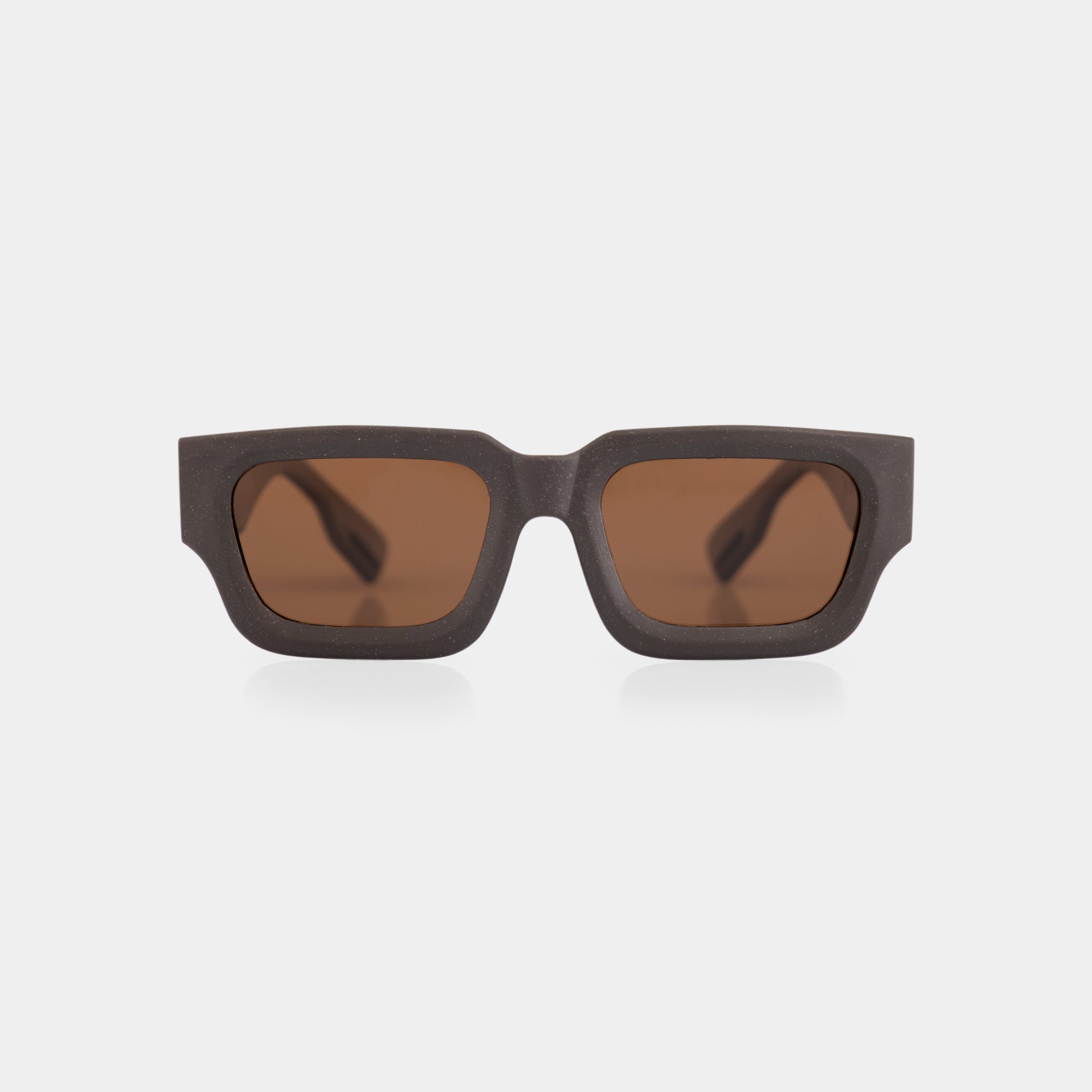 Go Milk Chocolate sunglasses – bold square frame made from recycled Tetra Pak.